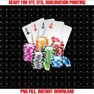 King Poker King Lady Card Casino Chip Gambling Casino T-shirt, Sublimation Design, Digital Download