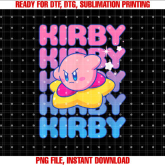 Kirby Nintendo Big Bubble Text Stack T-shirt, Sublimation Design, Digital Download