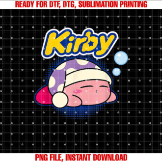 Kirby Nintendo Dreaming of Snacks Sleepy Nintendo Icon T-shirt, Sublimation Design, Digital Download