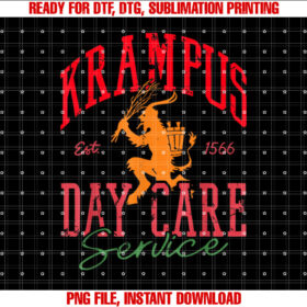 Krampus Day Care Service Funny Christmas T-shirt, Sublimation Design, Digital Download