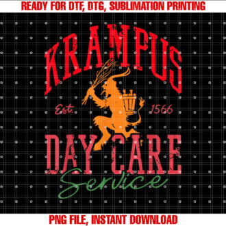 Krampus Day Care Service Funny Christmas T-shirt, Sublimation Design, Digital Download