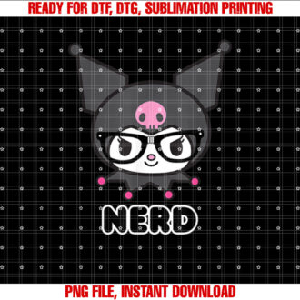 Kuromi Nerd Glasses T-shirt, Sublimation Design, Digital Download