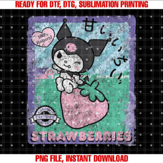 Kuromi Strawberry Picking Strawberries Farm Sleevetype T-shirt, Sublimation Design, Digital Download
