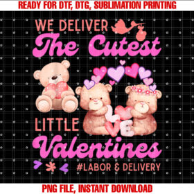 Labor and Delivery Tech Ld Valentines Day Groovy Heart T-shirt, Sublimation Design, Digital Download