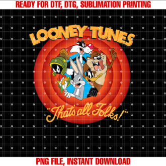 Looney Tunes Thats All Folks T-shirt, Sublimation Design, Digital Download