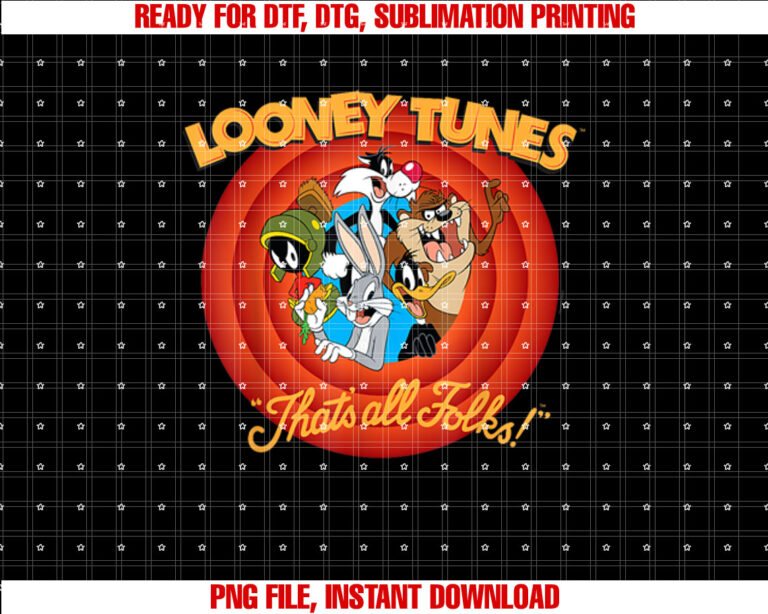 Looney Tunes Thats All Folks T-shirt, Sublimation Design, Digital Download