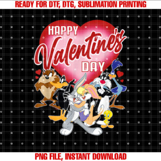 Looney Tunes Valentines Day Bugs Lola Tweety Taz Daffy T-shirt, Sublimation Design, Digital Download