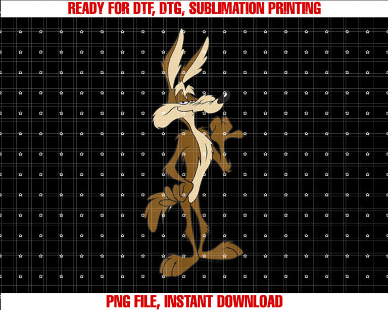 Looney Tunes Wile E Coyote Confident Stance T-shirt, Sublimation Design, Digital Download