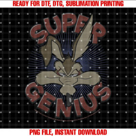 Looney Tunes Wile E Coyote Super Genius T-shirt, Sublimation Design, Digital Download