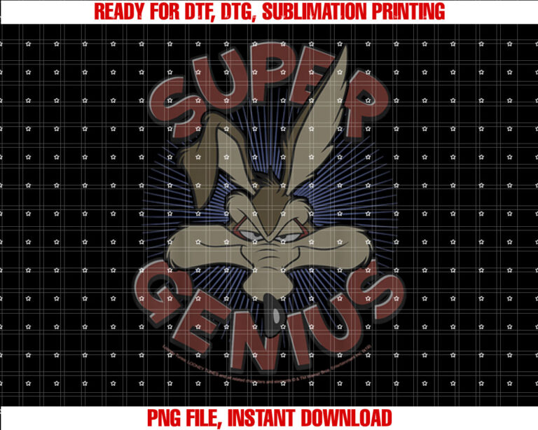 Looney Tunes Wile E Coyote Super Genius T-shirt, Sublimation Design, Digital Download