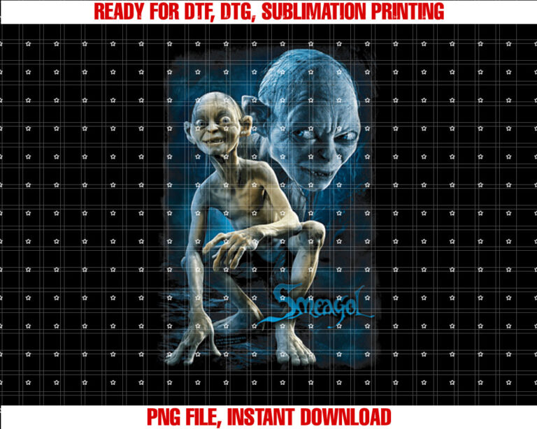Lord of the Rings Smeagol T-shirt, Sublimation Design, Digital Download