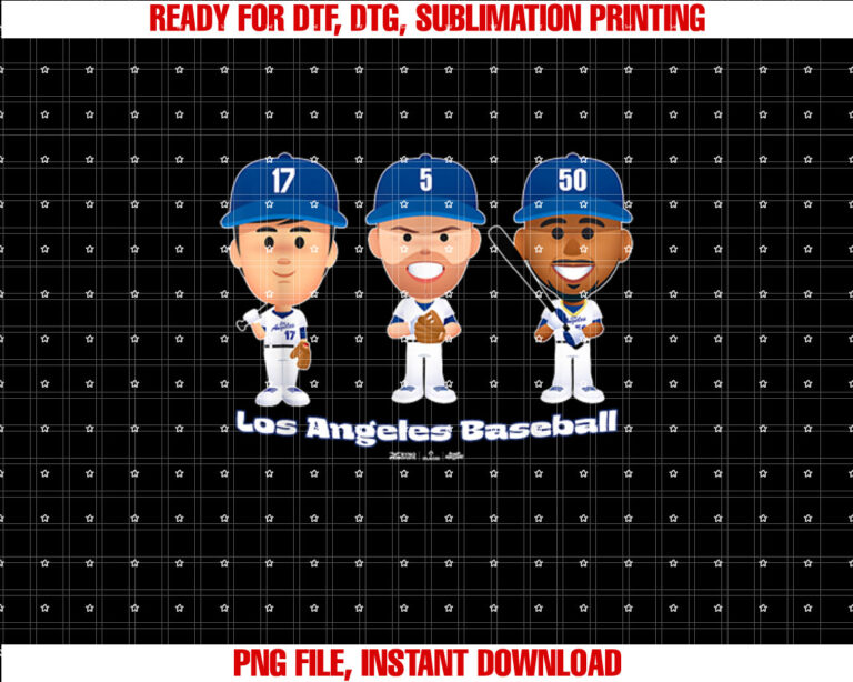 Los Angeles Baseball Players Body Trio Mlbpa T-shirt, Sublimation Design, Digital Download