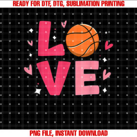 Love Basketball Player Cute Youth Teen Girls Womens Sports T-shirt, Sublimation Design, Digital Download