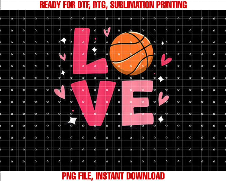 Love Basketball Player Cute Youth Teen Girls Womens Sports T-shirt, Sublimation Design, Digital Download