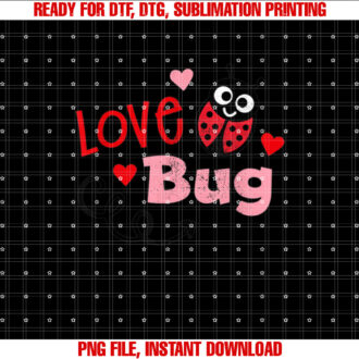 Love Bug Cute Lady Bug Vintage Kids Valentines T-shirt, Sublimation Design, Digital Download