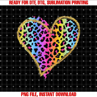 Love Cheetah Leopard Print Heart Valentines Day Girls Women T-shirt, Sublimation Design, Digital Download