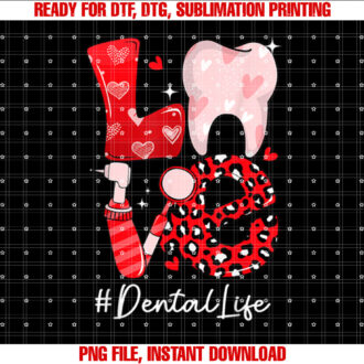 Love Dental Life Groovy Valentines Day Dentist Valentine T-shirt, Sublimation Design, Digital Download