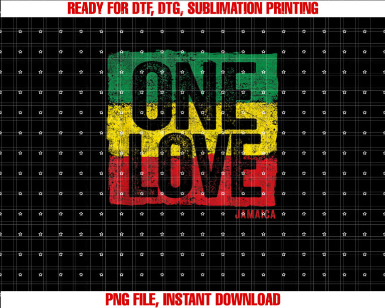Love Jamaica Reggae Vintage Womens Mens Jamaican Souvenir T-shirt, Sublimation Design, Digital Download
