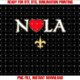 Love Nola New Orleans Fleur De Lis Heart Nola T-shirt, Sublimation Design, Digital Download