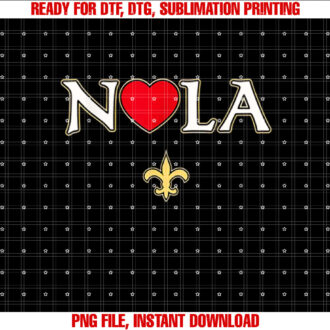 Love Nola New Orleans Fleur De Lis Heart Nola T-shirt, Sublimation Design, Digital Download