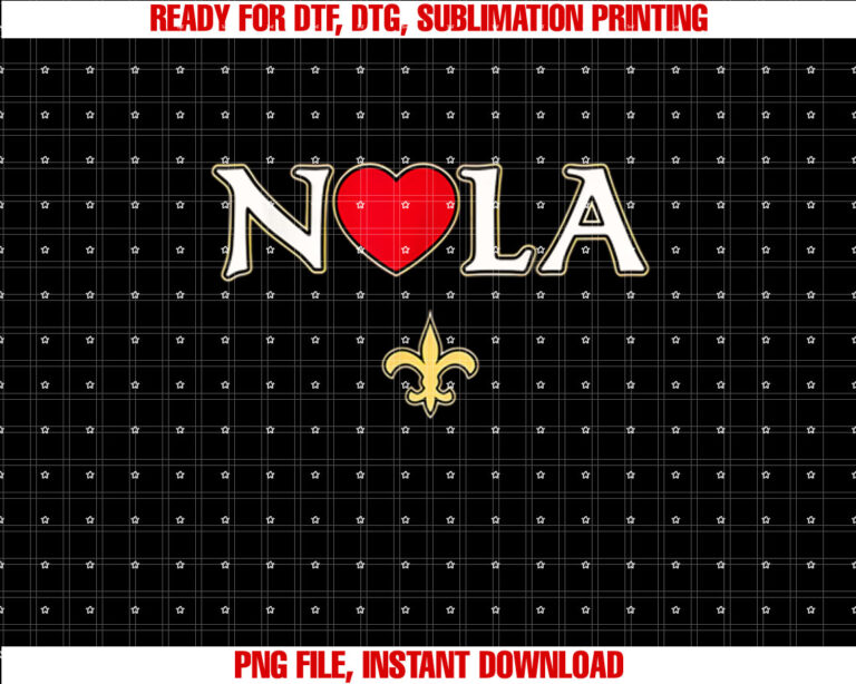 Love Nola New Orleans Fleur De Lis Heart Nola T-shirt, Sublimation Design, Digital Download