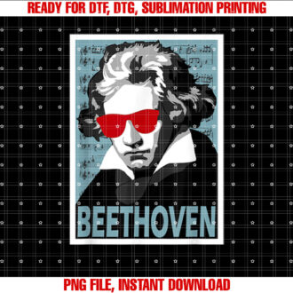 Ludwig Van Beethoven Style Graphic T-shirt, Sublimation Design, Digital Download