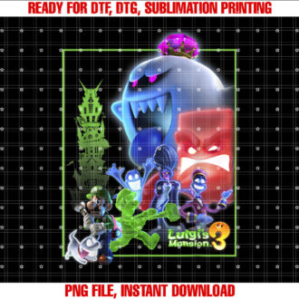 Luigis Mansion 3 Collage T-shirt, Sublimation Design, Digital Download