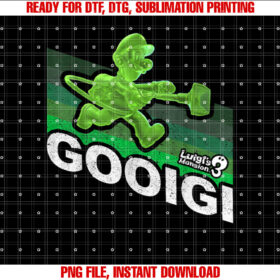 Luigis Mansion 3 Gooigi Retro Line T-shirt, Sublimation Design, Digital Download
