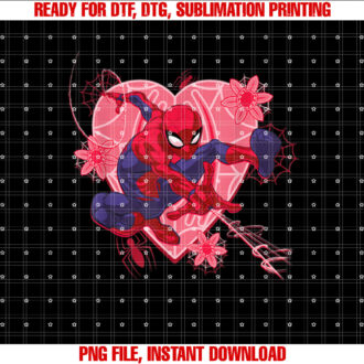 Marvel SpiderMan Hearts and Flowers Valentines Day T-shirt
