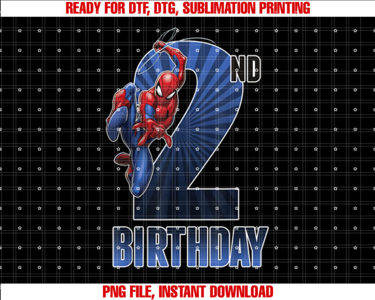 Marvel SpiderMan Swinging 2nd Birthday Graphic T-shirt
