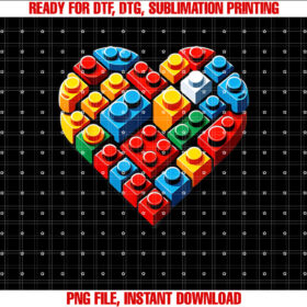 Master Builder Block Brick Building Heart Valentines Day T-shirt