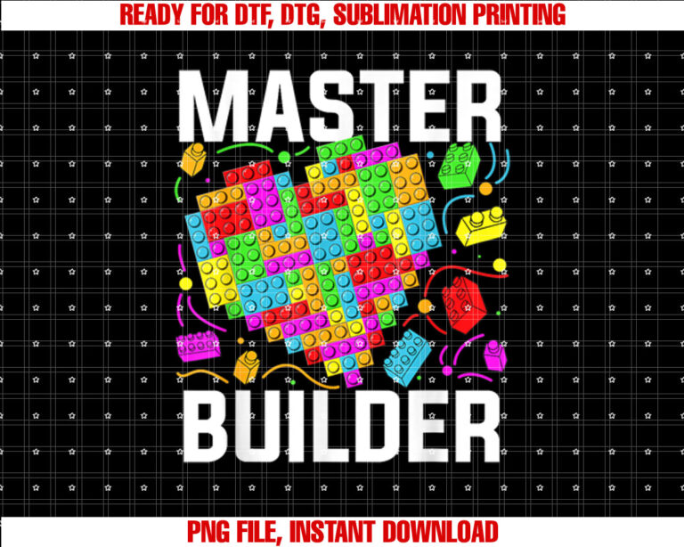 Master Builder Heart Block Brick Building Valentines Day Boy T-shirt