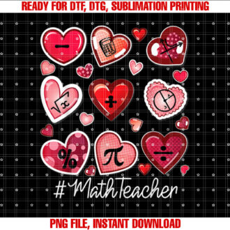 Math Teacher Hearts Funny Teacher Valentines Day Math Lover T-shirt