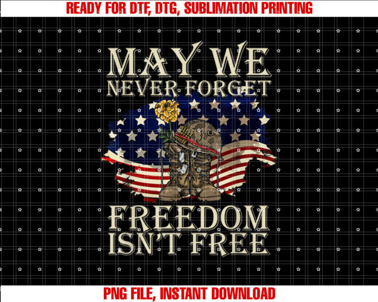 May We Never Forget Freedom Isnt Free Veterans Day T-shirt