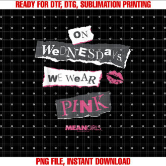 Mean Girls On Wednesdays We Wear Pink Big Chest Text T-shirt