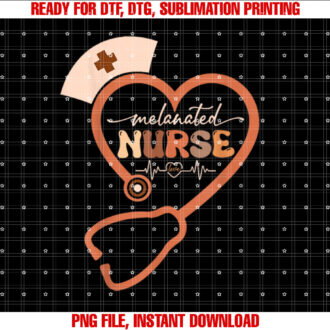 Melanin Nurse Melanated Stethoscope Heart Nursing Crew T-shirt
