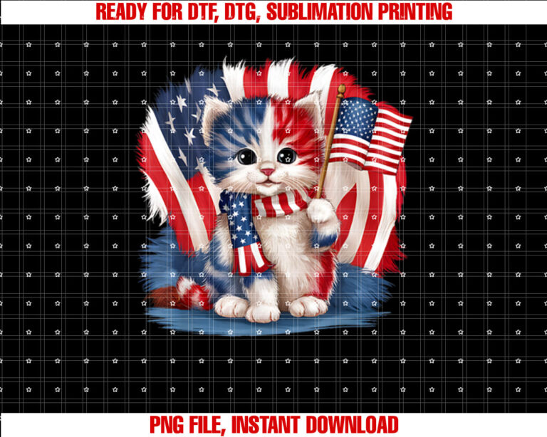 Memorial Day Cat 4th of July Patriotic USA Flag Fun Gifts T-shirt