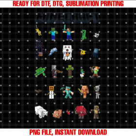 Minecraft Group Shot Collage Style T-shirt