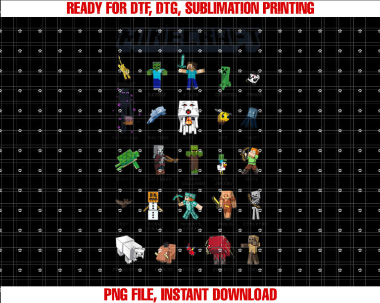 Minecraft Group Shot Collage Style T-shirt