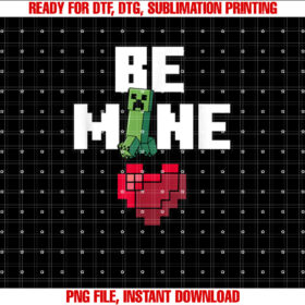 Minecraft Valentines Day Creeper Be Mine Heart T-shirt