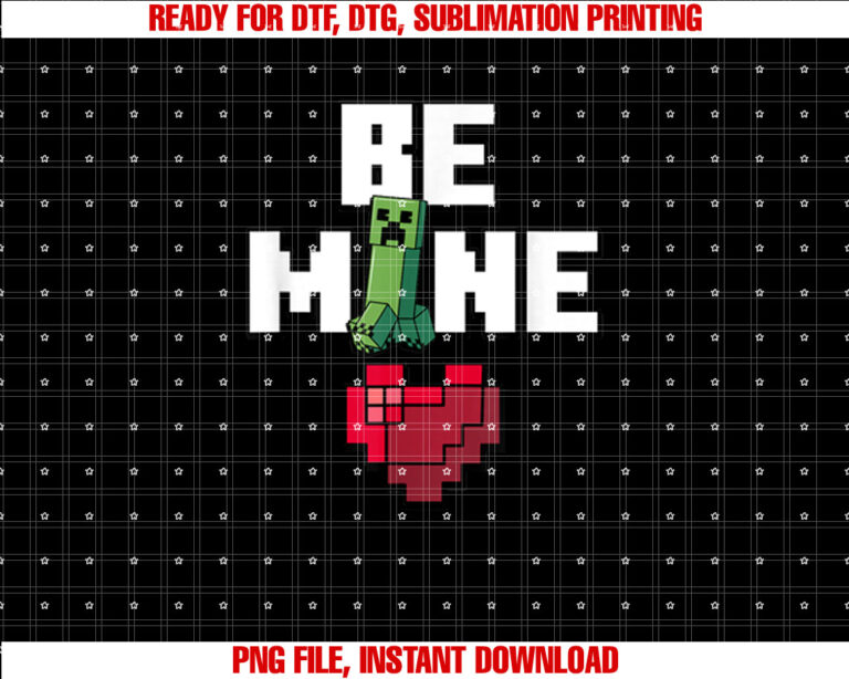 Minecraft Valentines Day Creeper Be Mine Heart T-shirt