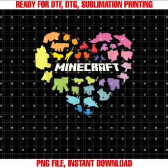 Minecraft Valentines Day Heart Shaped Rainbow s T-shirt