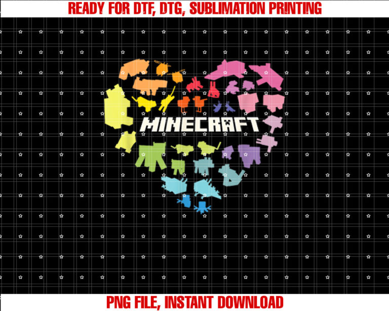 Minecraft Valentines Day Heart Shaped Rainbow s T-shirt