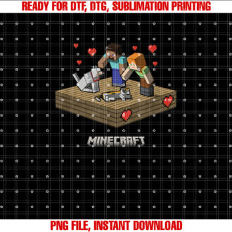 Minecraft Valentines Day Petting Affectionately Group Shot T-shirt