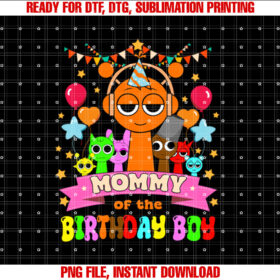 Mommy Of The Birthday Boy Tee Sprunki Party Bday Theme  T-shirt