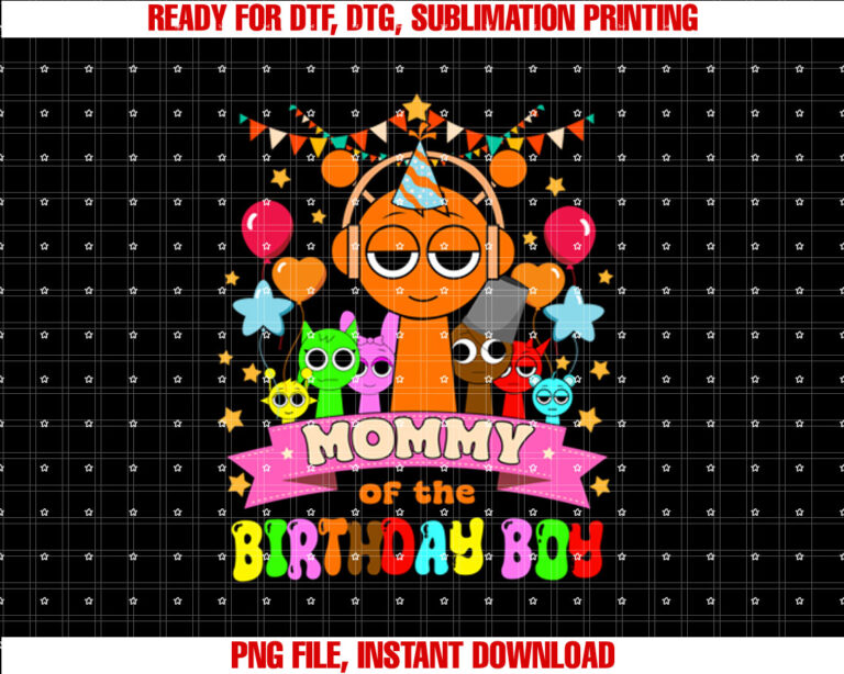 Mommy Of The Birthday Boy Tee Sprunki Party Bday Theme T-shirt