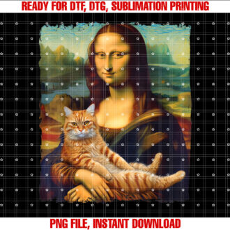 Mona Lisa Holding Cat Kitty For Cats Lover Cat Dad Cat Mom T-shirt
