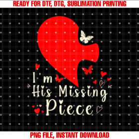 Funny Matching S for Couples Valentines Day Cute Heart Shirt  PNG, DTF, DTG, Sublimation Design