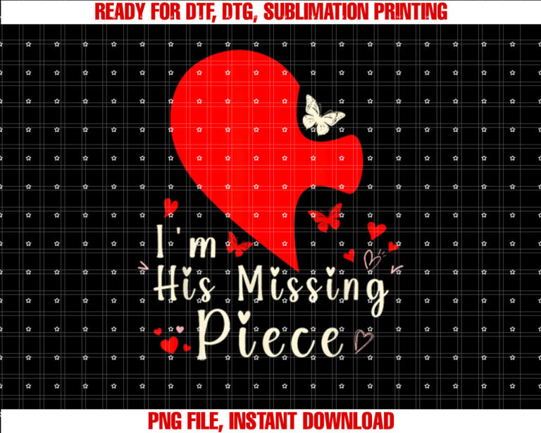 Funny Matching S for Couples Valentines Day Cute Heart Shirt  PNG, DTF, DTG, Sublimation Design