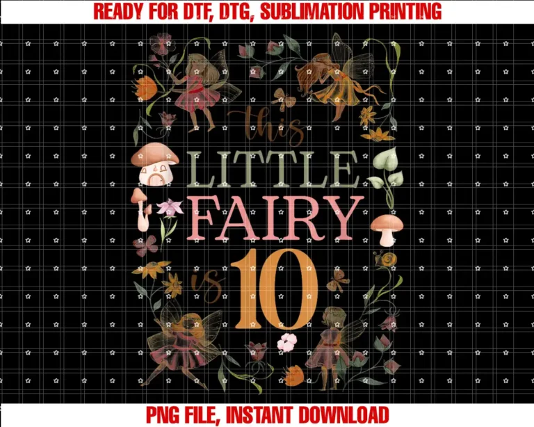 10 Year Old Girl Birthday Gifts Fairy Party10th Birthday Shirt Girl Fairy Mushroom 10 Yrs Old Bday T-shirt